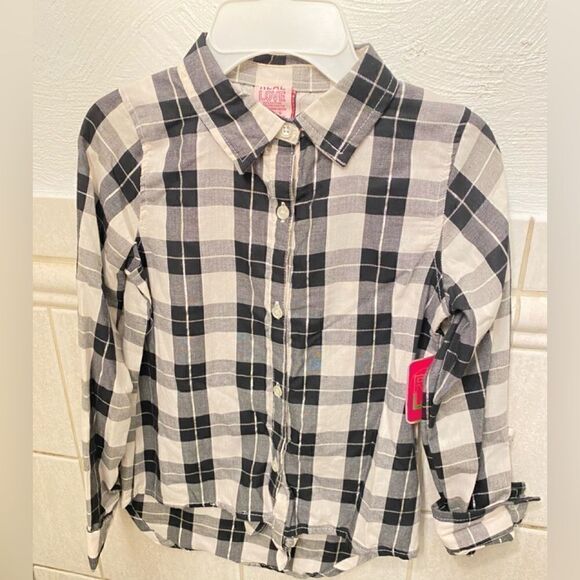 🛍️Real Love Girls Plaid Button Down long sleeve flannel shirt Size:10/12 &14/16 - Picture 10 of 10